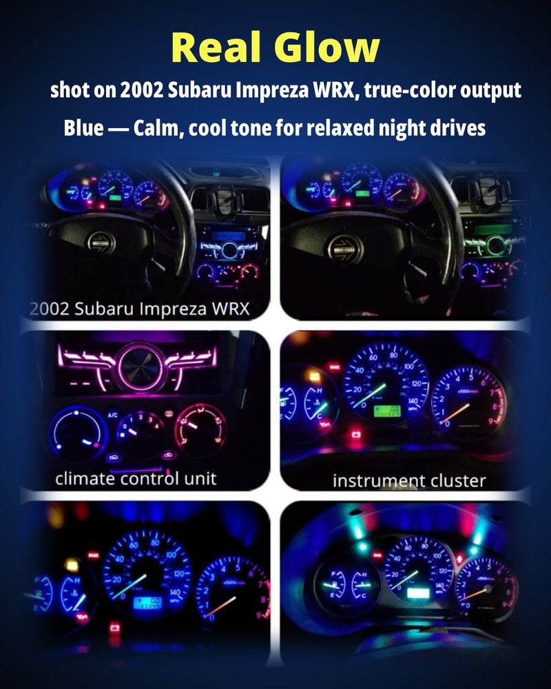 WLJH 74 Led Bulb Dash Lights Mini T5 2721 27 37 286 Wedge PC74 Twist Socket Automotive Instrument Panel Gauge Light Kits Cluster Shift Indicator Interior Bulbs 12V Blue Pack of 20 - Image 4
